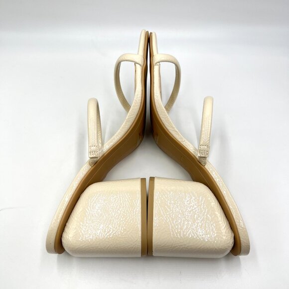 Dolce Vita Womens Size 10 Netra Ivory Cream Patent Block Heels Sandals Shoes NEW - Picture 7 of 13
